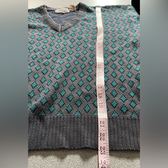 Vintage Pierre Cardin Purple & Green Diamond Print Sweater Size Medium - Picture 8 of 9